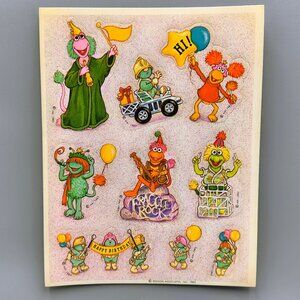 Vintage Fraggle Rock Stickers Happy Birthday Party 1983 One Sheet Doozer ha